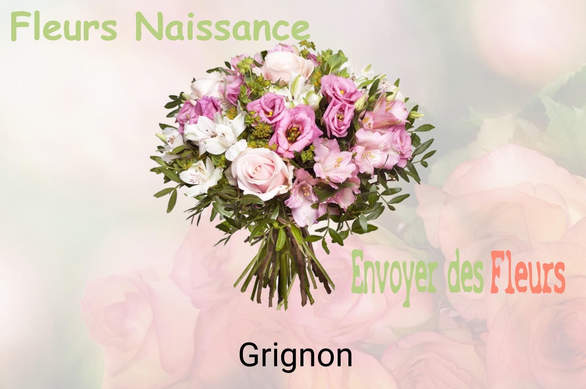 Bouquet de fleurs de naissance livré à Grignon