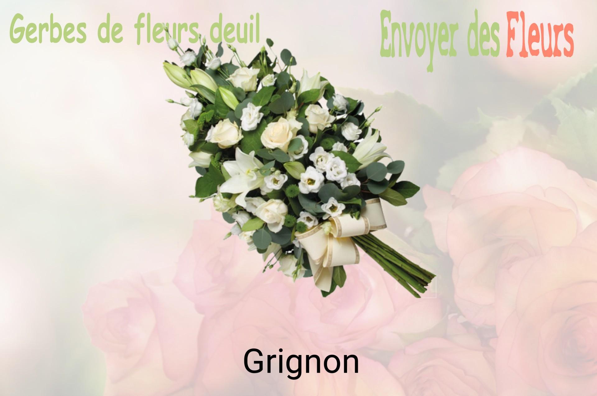 Gerbe de fleurs de deuil livrée à Grignon